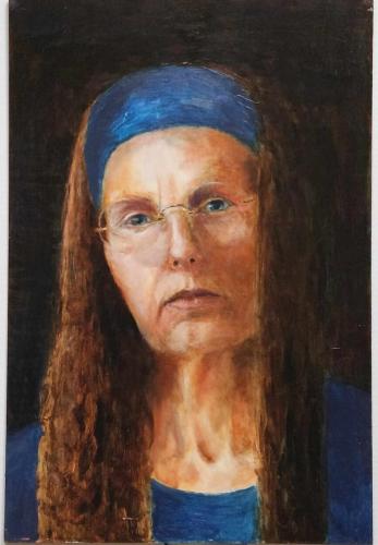 Zelfportret in blauw
